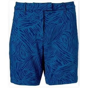 Lady Hagen Zebra Print 7" Shorts Blue Size 8 NWT
